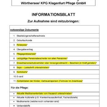 Informationsblatt Aufnahme BewohnerIn